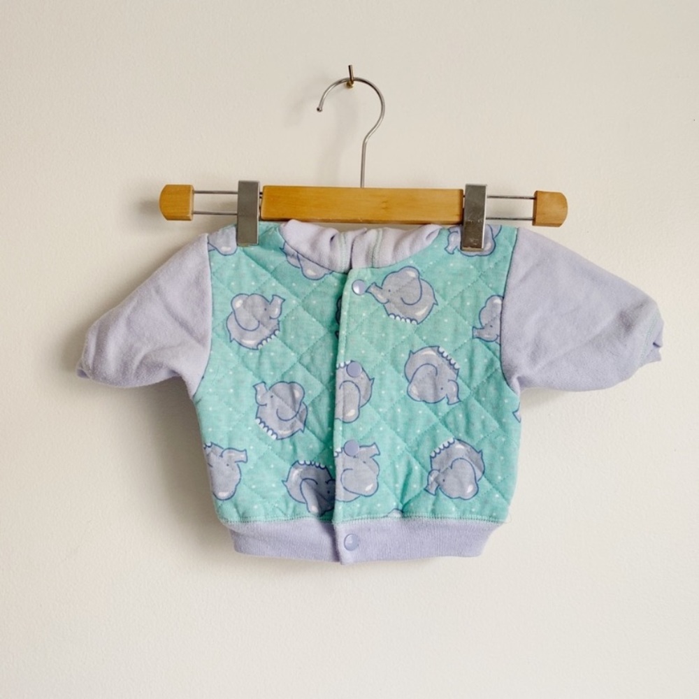 Baby Vintage Quilted Elephant Sweater/Coat